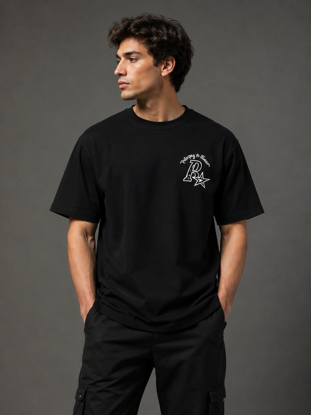 Graphic Oversized T-Shirt – Black