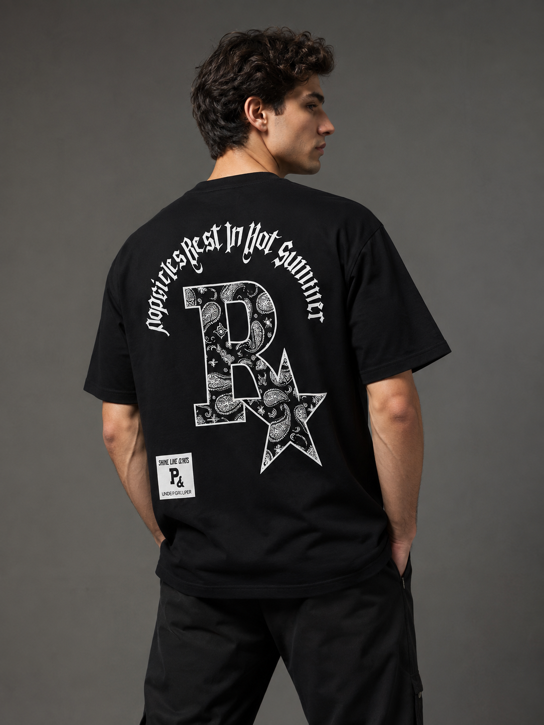 Graphic Oversized T-Shirt – Black