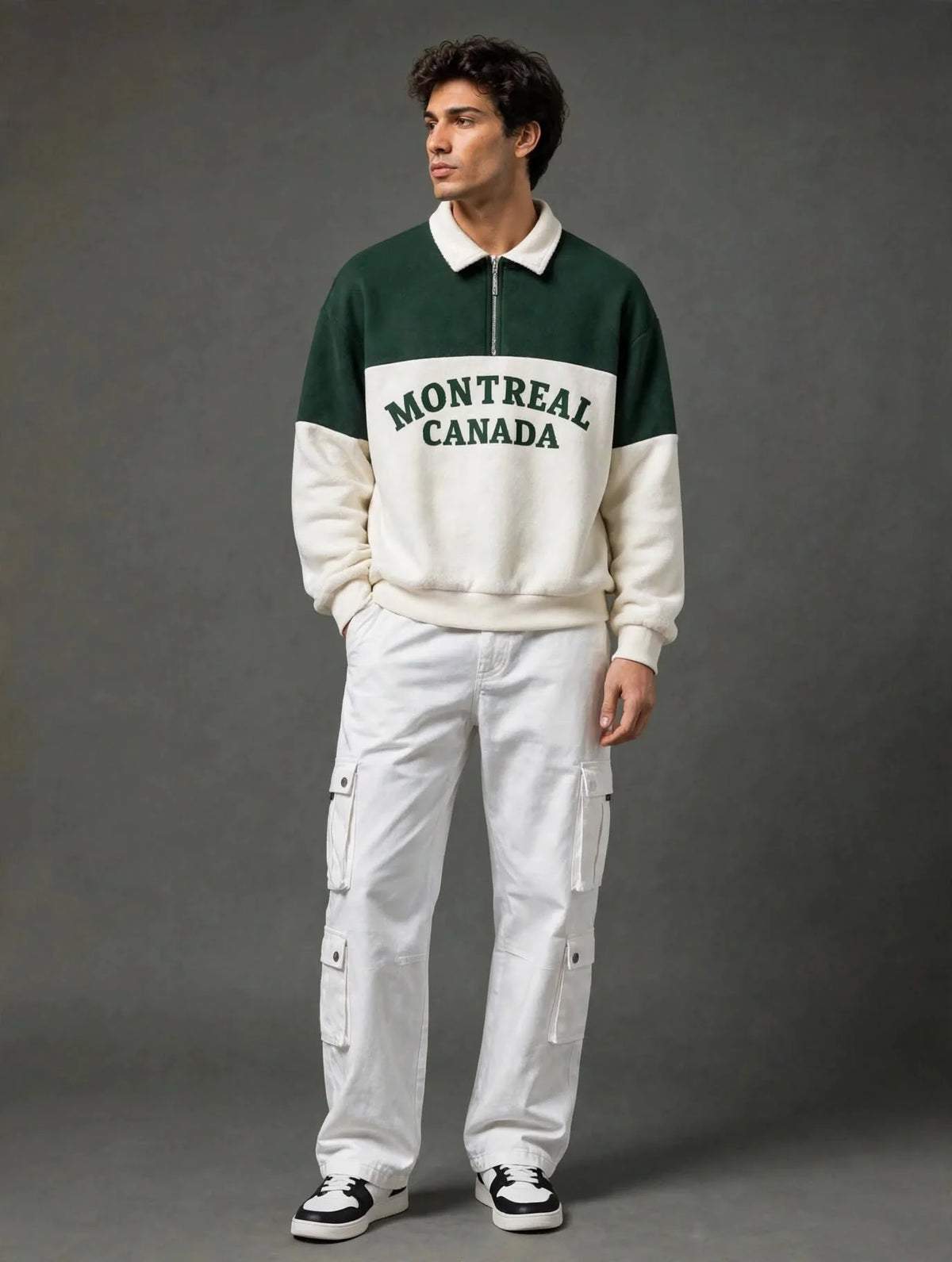 Montreal Canada Half-Zip Winter Sweatshirt