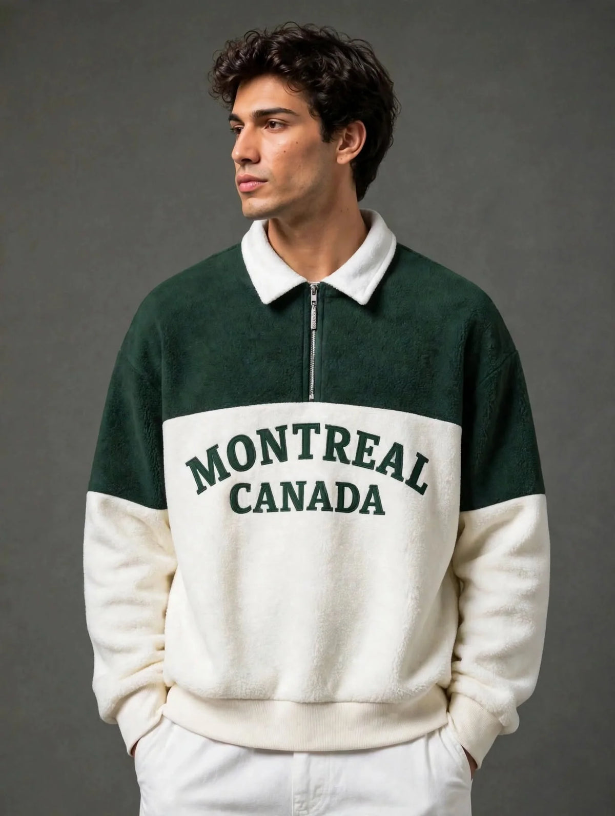 Montreal Canada Half-Zip Winter Sweatshirt