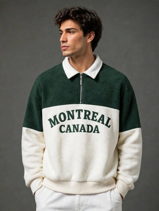 Montreal Canada Half-Zip Winter Sweatshirt