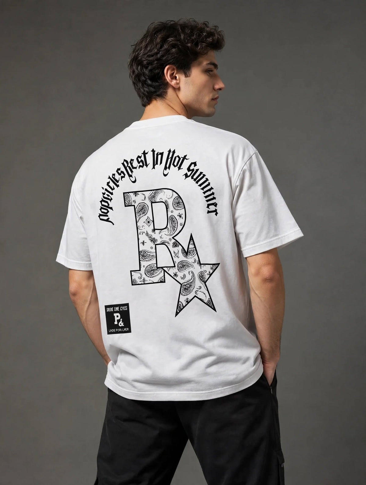 Graphic Oversized T-Shirt – Black